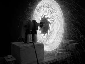 Caleb Charland, Sparkler Through Propeller, 2007. Gelatin silver print, 32inch x 40inch. Courtesy Brancolini Grimaldi.