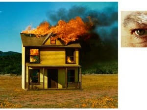 Alex Prager, 4:01 pm, Sun Valley. And Eye #3 (House Fire) (Diptych), 2012.