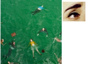 Alex Prager, 3:14 pm, Pacific Ocean And Eye #9 (Passenger Casualties) (Diptych), 2012.