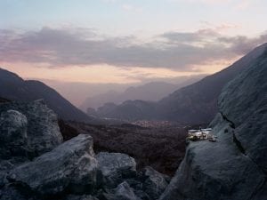 Thomas Wrede, <em>Above the Valley</em>, 2009. 95cm x 129cm / 170cm x 210cm. From the series Real Landscapes.