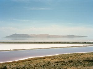 Detail of <I>Untitled (Train Crossing Great Salt Lake)</I>, Utah, 2016. Chromogenic print. © Victoria Sambunaris. Courtesy of the artist and Yancey Richardson Gallery.