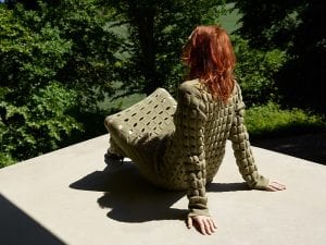 Stylist: Hannes Hetta; Photographer: Viviane Sassen; Models: Karen Elson  & Fernando Cabral; Location: Kivik  Art Centre, Osterlen, Sw  A/W ’18. Courtesy of COS.