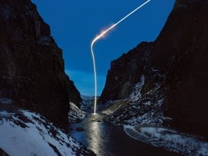 Kevin Cooley, <i>Wind River Canyon Wyoming,</i> 2009. Chromogenic print, singular edition of 7+1ap, 30×38.5  & 48.5×60”. Courtesy of the artist  and Kopeikin Gallery, Los Angeles.